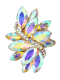 NYFASHION101 Women's Vine Marquis Stone Stud Fashion Stretch Ring