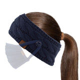 C.C Winter Fuzzy Fleece Lined Thick Knitted Diagonal Stripes Criss-Cross Pattern Headband Headwrap (HW-2060)