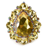 NYFASHION101 Women's Teardrop Stone Studs Fashion Stretch Ring