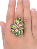 NYFASHION101 Women's Vine Marquis Stone Stud Fashion Stretch Ring