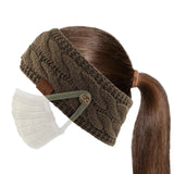 C.C Winter Fuzzy Fleece Lined Thick Knitted Diagonal Stripes Criss-Cross Pattern Headband Headwrap (HW-2060)