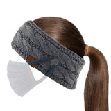 C.C Winter Fuzzy Fleece Lined Thick Knitted Diagonal Stripes Criss-Cross Pattern Headband Headwrap (HW-2060)