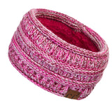 C.C Winter Fuzzy Fleece Lined Thick Knitted Diagonal Stripes Criss-Cross Pattern Headband Headwrap (HW-2060)