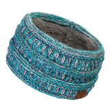 C.C Winter Fuzzy Fleece Lined Thick Knitted Diagonal Stripes Criss-Cross Pattern Headband Headwrap (HW-2060)