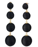 Women's Quadruple Thread Floral Bottom Lantern Ball Dangle Earrings