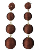 Women's Quadruple Thread Floral Bottom Lantern Ball Dangle Earrings