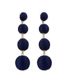 Women's Quadruple Thread Floral Bottom Lantern Ball Dangle Earrings