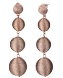 Women's Quadruple Thread Floral Bottom Lantern Ball Dangle Earrings