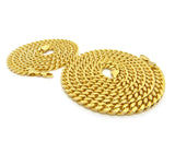 Hip-Hop Style 6mm 24" & 30'' Box Cuban Chain Necklace Set, Gold-Tone