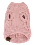 C.C Pet Solid Ribbed Cable Knit Pullover Winter Clothes Dog Sweater