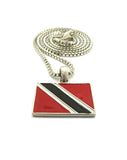 Trinidad and Tobago Flag Micro Pendant w/ Chain Necklace