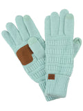 C.C Unisex Cable Knit Inner Lined Anti-Slip Touchscreen Texting Gloves