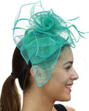 NYFASHION101 Cocktail Formal Party Face Veil Floral Mesh Fascinator Headband