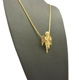 Stone Stud Baby Angel Pendant w/ Chain Necklace