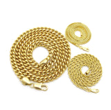 Hip-Hop Style Gold-Tone 24" Box, 24" Rope, & 30" Cuban Necklace Set