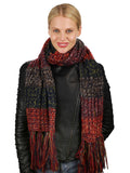 C.C Women's Long Multicolored Warm Cable Knit Shawl Wrap Tassel Scarf