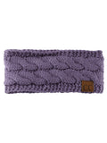 C.C Soft Stretch Winter Warm Cable Knit Fuzzy Lined Ear Warmer Headband