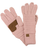 C.C Unisex Cable Knit Winter Warm Anti-Slip Touchscreen Texting Gloves