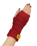 NYfashion101 Exclusive Women's Fingerless Short Arm Warmer w/ Button Accent