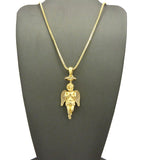 Stone Stud Baby Halo Angel Pendant w/ Chain Necklace
