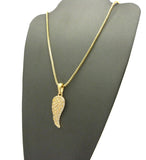 Unisex Micro Angel Wing Gold Tone Pendant 3mm 27" Ball Chain Necklace MMP11G