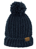 C.C Women's Chenille Soft Stretchy Pom Cuffed Knit Beanie Cap Hat