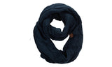 C.C Women's Winter Cable Knit Sherpa Lined Warm Infinity Pullover Scarf