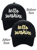 C.C Ponycap Color Changing Embroidered Quote Adjustable Trucker Baseball Cap, Hello Sunshine