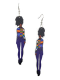 Women's Exquisite African Ebony Model Dangle Pierced Earrings, Multi Outfit