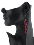 Women's Exquisite African Ebony Model Dangle Pierced Earrings, Summer Dress