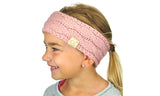 C.C Children's Kids' Warm Cable Knit Fuzzy Lined Ear Warmer Headband