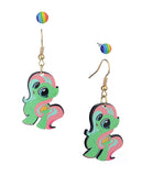 Women's Rainbow Youthful Enamel Pony Stud and Dangle Earrings