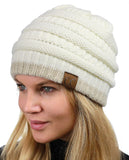 Trendy Warm Chunky Soft Stretch Cable Knit Beanie Skully