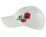 Side Embroidered Rose Adjustable Low Profile Baseball Dad Cap Hat