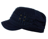 Unisex Cotton Distressed Layered Frayed Cadet Military Cap