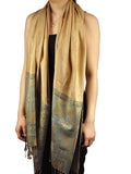 NYFASHION101 Women's Large Soft Embroidered Elephant Scarf Shawl Wrap