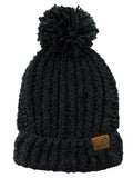 C.C Women's Chenille Soft Stretchy Pom Cuffed Knit Beanie Cap Hat