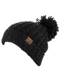 C.C Women's Chenille Soft Stretchy Pom Cuffed Knit Beanie Cap Hat
