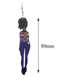 Women's Exquisite African Ebony Model Dangle Pierced Earrings, Multi Outfit