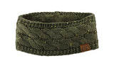 C.C Sparkly Sequin Winter Warm Cable Knit Fuzzy Lined Ear Warmer Headband
