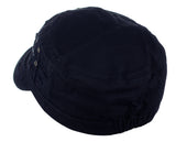 Unisex Cotton Distressed Layered Frayed Cadet Military Cap