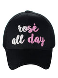 C.C Ponycap Color Changing Embroidered Quote Adjustable Trucker Baseball Cap, Rosé All Day, Navy