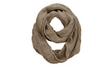 C.C Women's Winter Cable Knit Sherpa Lined Warm Infinity Pullover Scarf