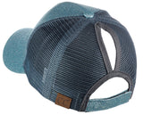 C.C Ponycap Messy High Bun Ponytail Adjustable Glitter Mesh Trucker Baseball Cap
