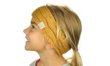 C.C Children's Kids' Warm Cable Knit Fuzzy Lined Ear Warmer Headband