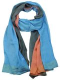 NYFASHION101 Women's Multicolor Sheer Metallic End Scarf Shawl Wrap