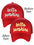 C.C Ponycap Color Changing Embroidered Quote Adjustable Trucker Baseball Cap, Hello Sunshine
