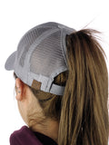 C.C Ponycap Color Changing Embroidered Quote Adjustable Trucker Baseball Cap, Happy Camper