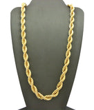 Hip-Hop Style Rappers' 8mm Rope Chain Necklace in Gold-Tone