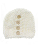 NYfashion101 Wood Button Accent Handmade Big Loop Winter Knit Beanie Hat